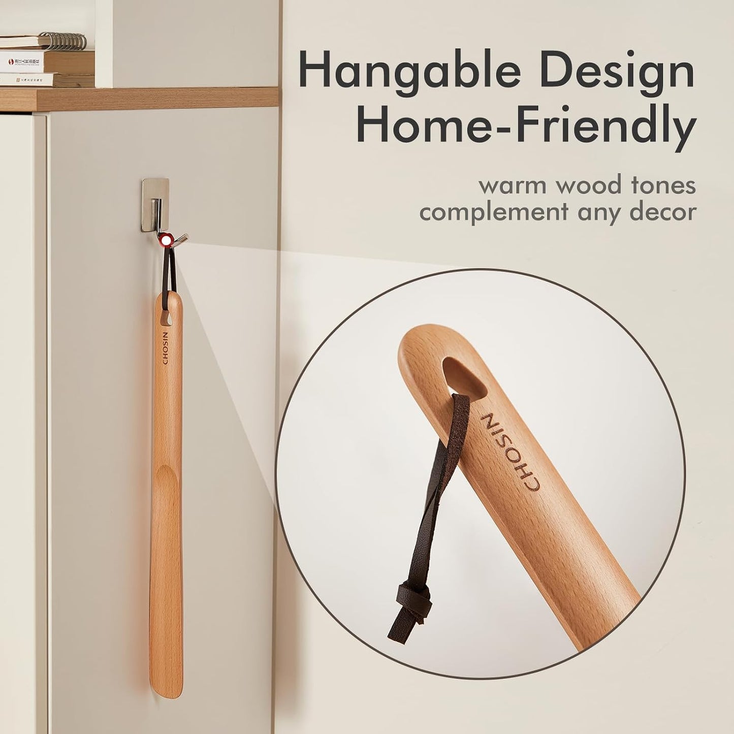CHOSIN Shoe Horn Long Handle for Seniors Men Women, Small Shoe Spoon for Kids, 2pcs Boot Horn Shoe Helper for Home or Travel