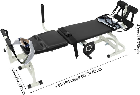 Multifunctional Body Stretcher, Spine Cervical Massage Traction Bed Folding Massage Bed Table Back Stretch Bench Body Stretching Device Bench Massage Traction Tables Cervical Traction Bed