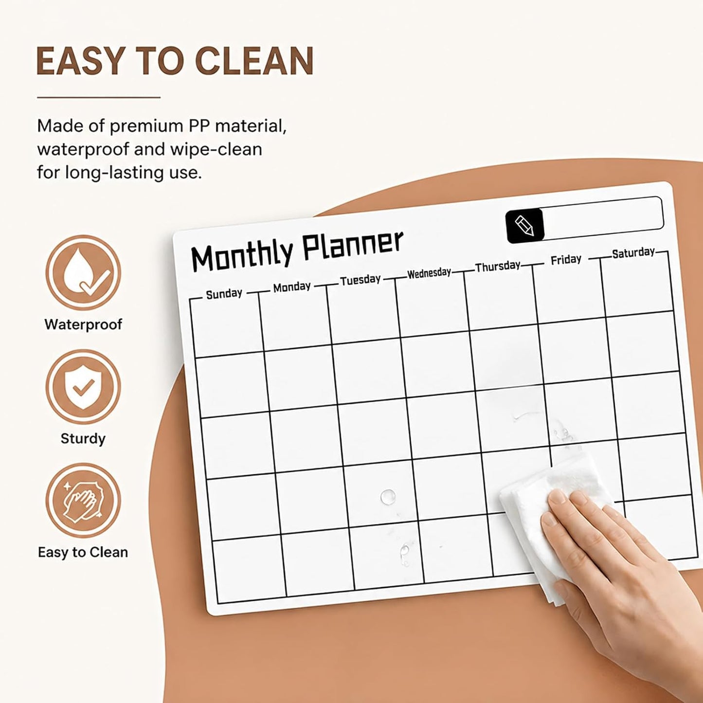 16.7"x12" Magnetic Calendar for Refrigerator,Dry Erase Calendar | 3Pcs,Monthly Weekly Daily Dry Erase Calendar Planner Set,Planning Board for Family & Office
