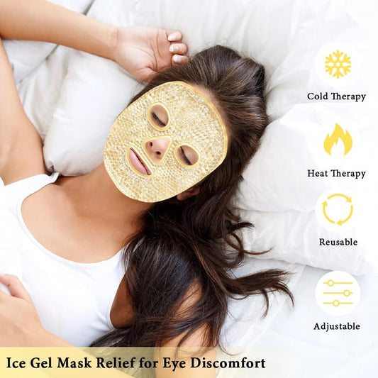 my novel things Silicone Face Mask Cover and Ice Face Pack Mask | Hot Cold Face Compress Reusable for Puffiness Swelling Spa Night Skin Care Set for Women Face Ice Packs