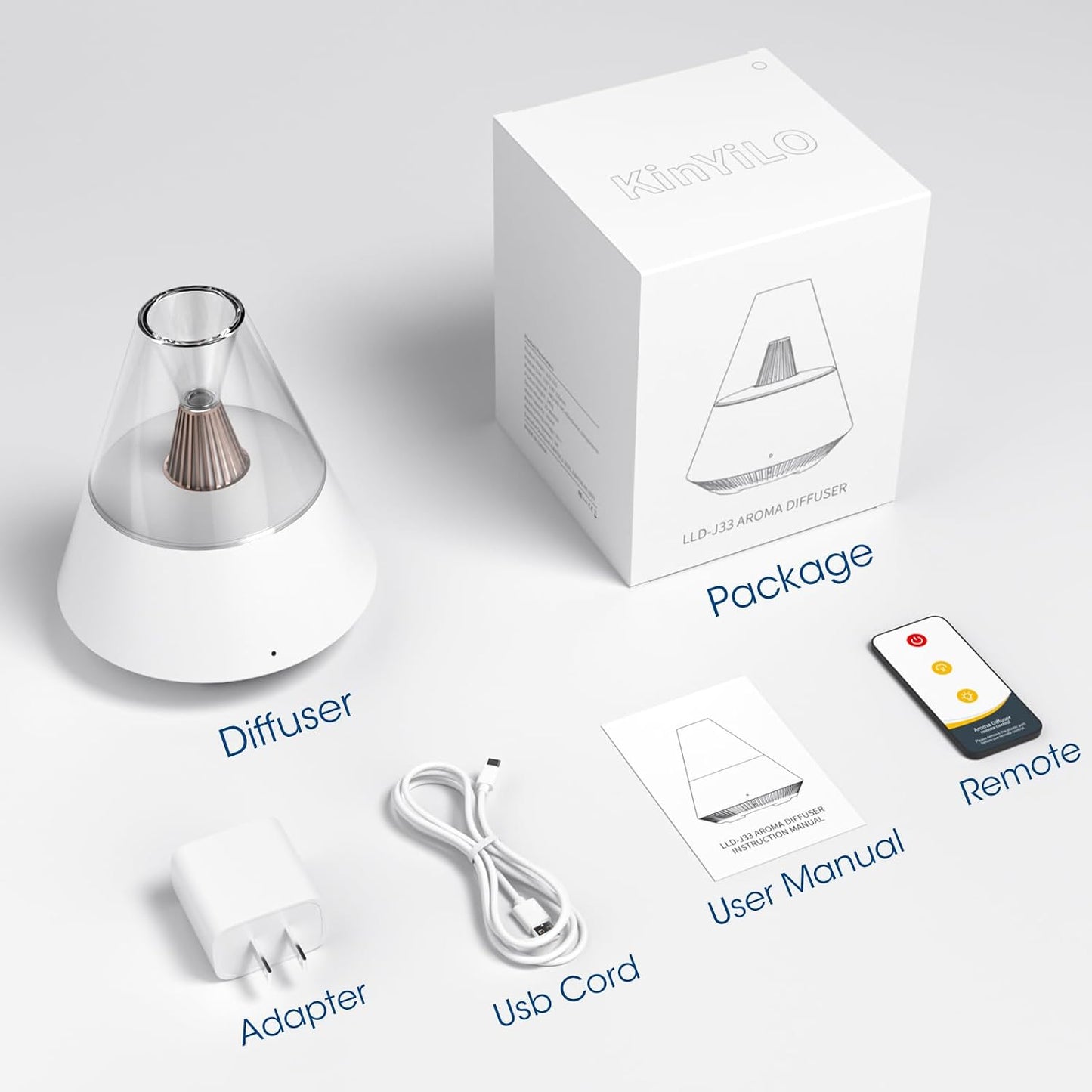 Ultrasonic Essential Oil Diffuser, 150ML Modern Aromatherapy Diffuser with Candle Light, 2 Mist Mode, Remote Control, Auto-Off, Small Cool Mist Humidifier for Home Bedroom Office Yoga, Black