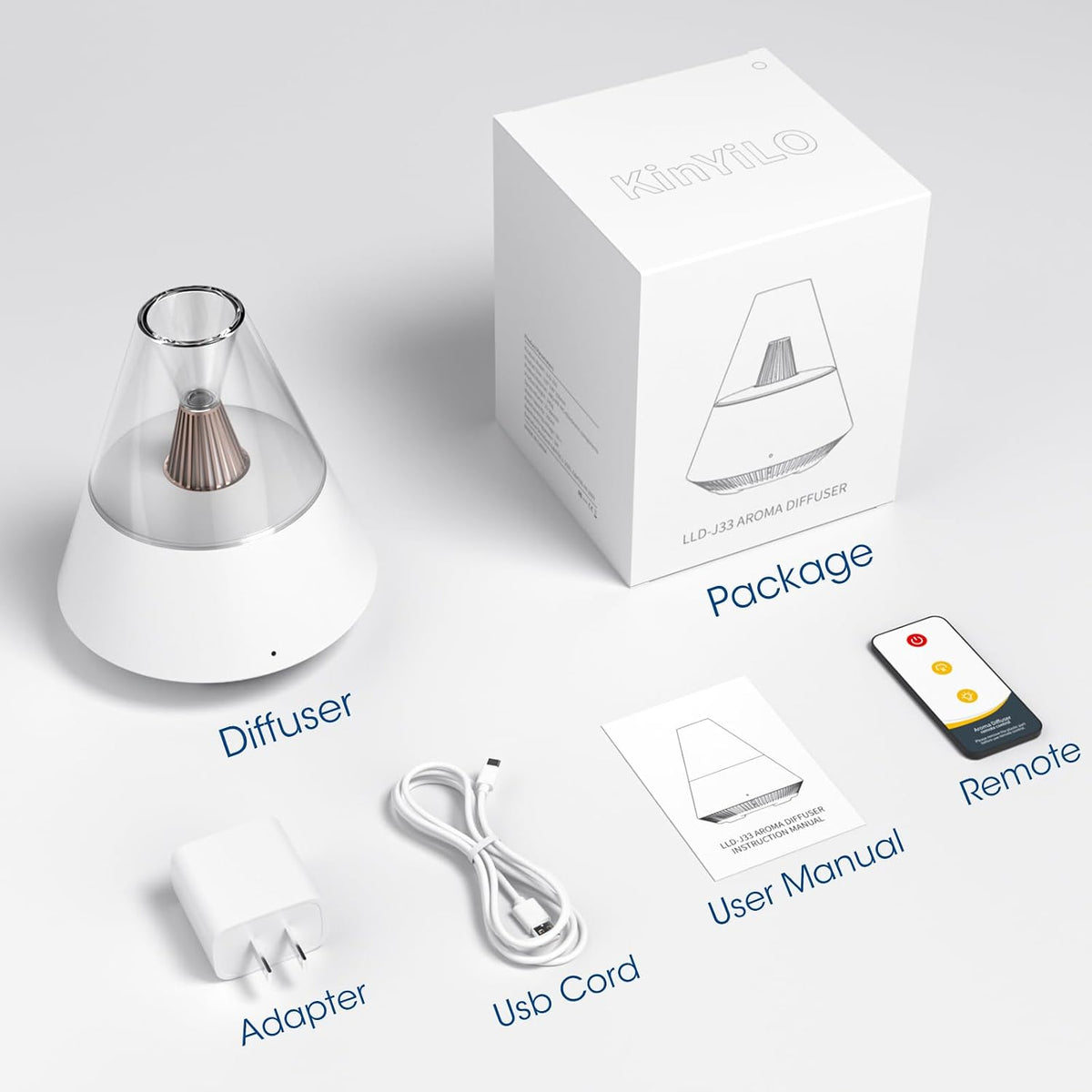 Ultrasonic Essential Oil Diffuser, 150ML Modern Aromatherapy Diffuser with Candle Light, 2 Mist Mode, Remote Control, Auto-Off, Small Cool Mist Humidifier for Home Bedroom Office Yoga, Black