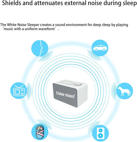 8 Sound White Noise Machine - Rain Sound Machine - Forest, Rain, Waves, Fireplace, Noise Machine for Sleeping Adults - Naturals Sounds for Baby Kids Sleeping Sound Machine
