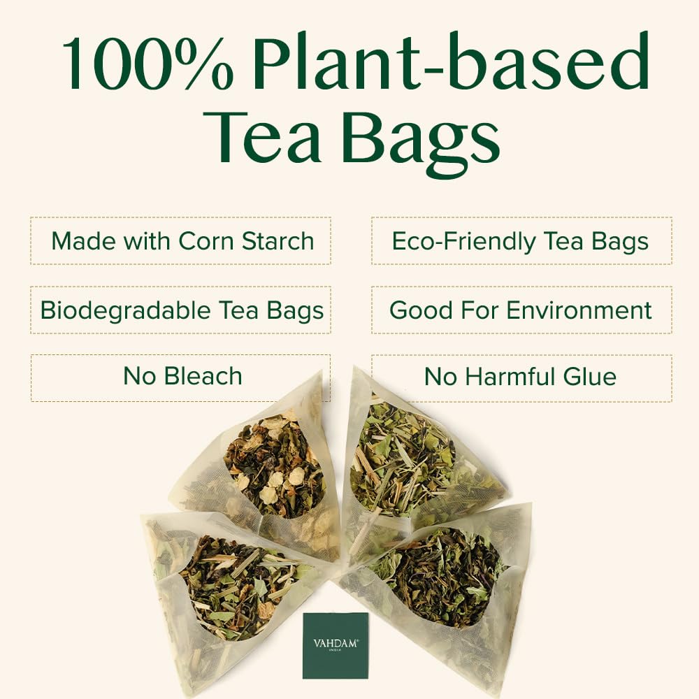 VAHDAM, Assorted Herbal Tea Sampler (18 Tea Bags, 9 Flavors) Caffeine-Free, Non-GMO | Delightful Natural Flavours, Individually Wrapped Tea Bags | Herbal Tea Assortment