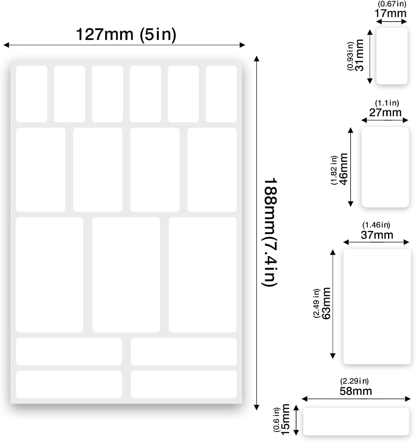 JIEHENG 170Pcs White Removable Labels for Jars with 2 Liquid Chalk Marker | Easy peel off,Self Adhesion Labels stickers for Storage Bins,Food Containers