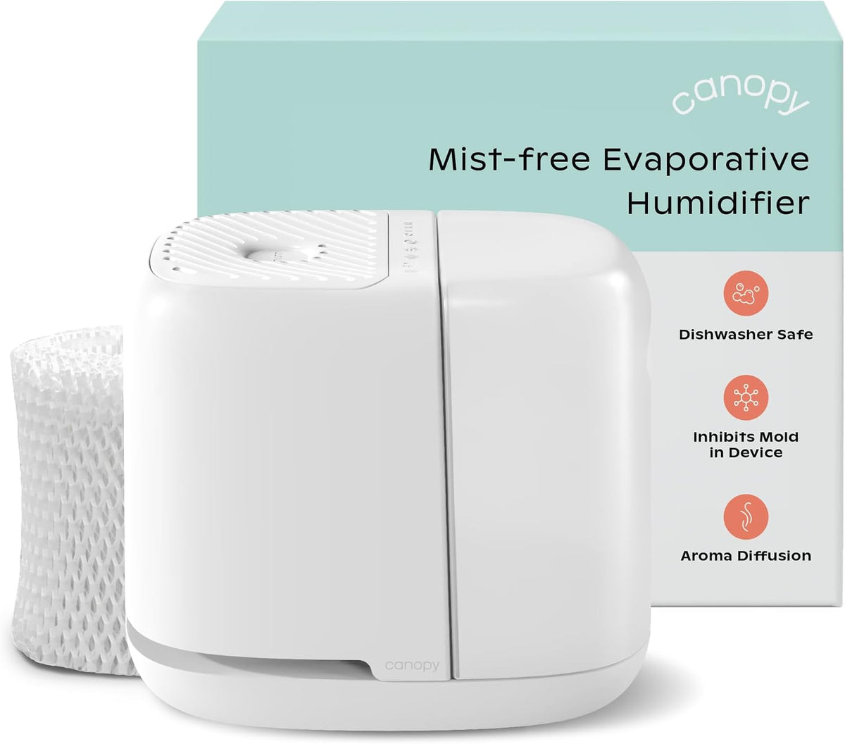 Canopy Bedside Humidifier 2.0, Moonstruck, 2.5L, 36 Hr, Reading Light & Sound