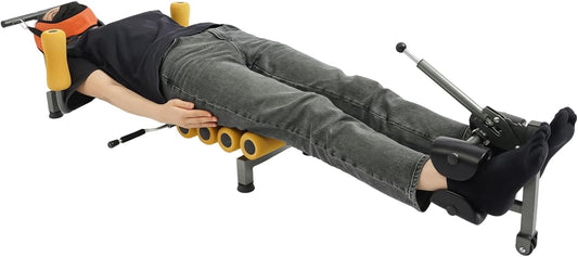 Lumbar Stretch Traction Table | Full Body Adjustable for Back Pain Relief | Portable Cervical Lumber Spine Stretcher Bed | Corrects Bent Or Deformed Vertebrae | 330.7Lbs Load | Adjustable Len (59-73In)