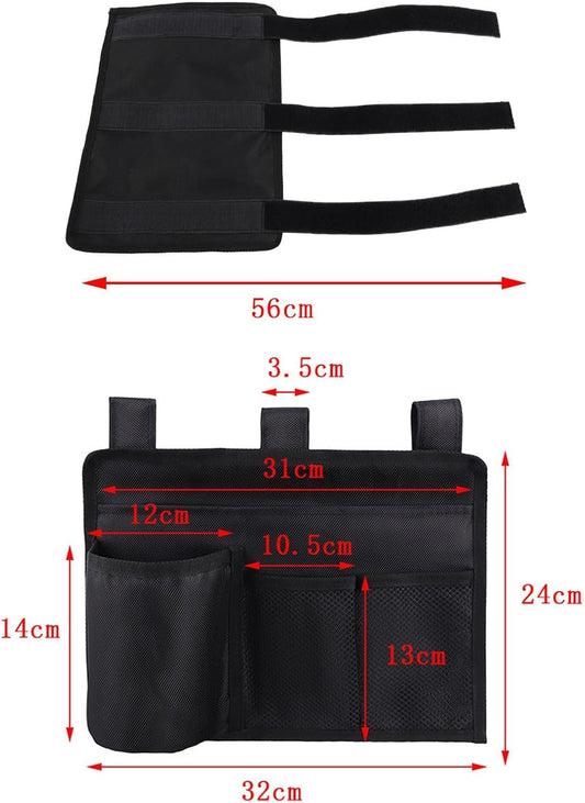 Bedside Storage Bag, Multiple Pocket Hanging Organizer with Adjustable Fasteners Space Saving Bedside Caddy for Bunk Hospital Beds Dorm Bed Rails