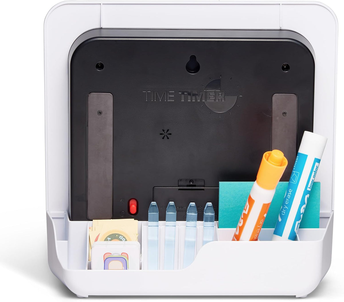 TIME TIMER Visual Schedule Package - 8-inch 60 Minute Visual Routine Timer with Dry Erase Board, PECS Cards, and Whiteboard Marker - for Kids Desk, Classroom, Home, and Routines (Orange)