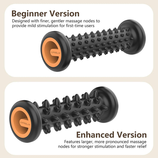 Foot Massager Roller Set for Plantar Fasciitis Relief, Professional 2-Pack (Beginner & Enhanced), Foot Roller for Home Office, Gifts for Mom Dad Friends