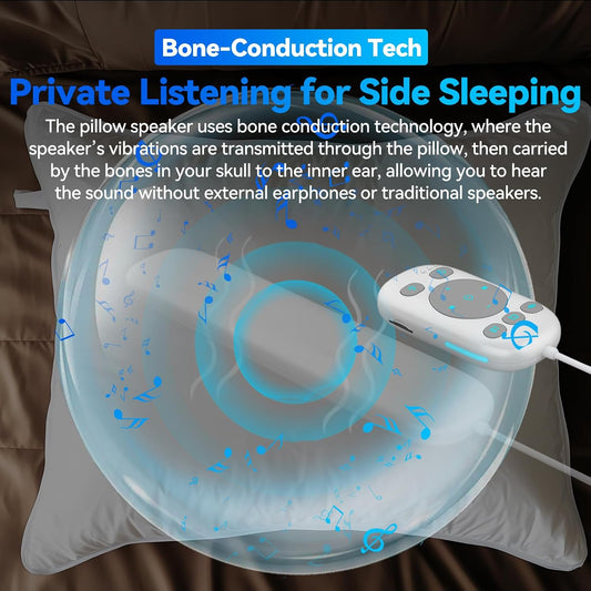 Pillow Speaker for Sleeping w/Remote - Without TF Card, White