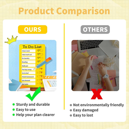 4 Pieces Chore Chart for Kids Multiple Kids - Sliding Routine Chart: Reusable to Do List, RV Checklist, Planning Board, Visual Schedule, and Reminder (Multicolored)