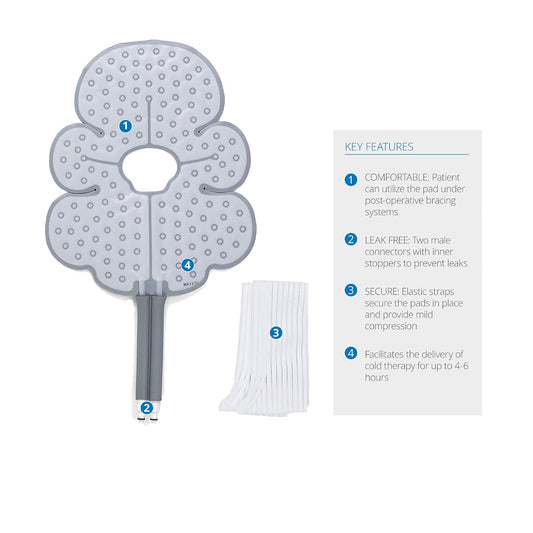 Ossur Cold Rush Cold Therapy Knee Pad | Ergonomic Knee Ice Pack Wrap for Post-Operative Pain and Swelling | Ice Pack for Knee | Includes Hose Connectors and Elastic Straps