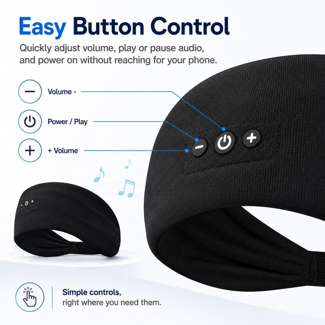 2-Pack Bluetooth Sleep Headphones with Ultra-Thin Speakers, Headband Headphones for Sleeping & Sports, No Ear Pressure for Side Sleepers,12-Hour Battery, Works with All Bluetooth Device-Black&Gray