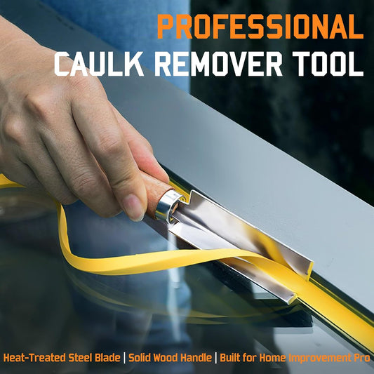 2PCS Professional Caulk Remover Tool – Heat-Treated Caulking Tool with 90° Sharp Blade & Solid Wood Handle, Saves Time for Home Improvement, Durable Grout & Silicone Remover Tool (Original - 2)