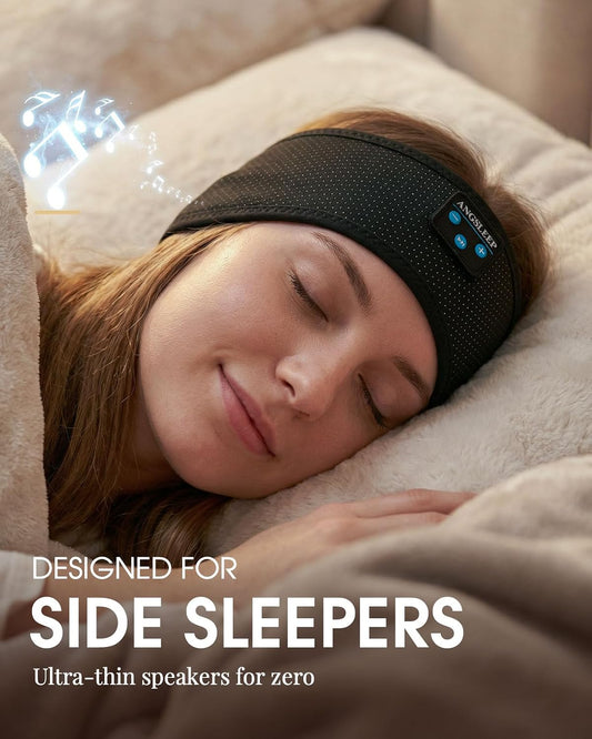 Sleep Headphones Bluetooth 5.4 Headband, Wireless Sleep Headphones with Ultra-Thin Stereo Speakers for Side Sleepers, Breathable & Soft Sports Headband for Running Exercise, Yoga, Travel