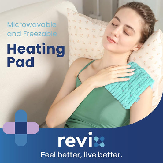 REVIX Microwavable Heating Pad, 6 x 12 Moist Heat Pad, Warm Compress