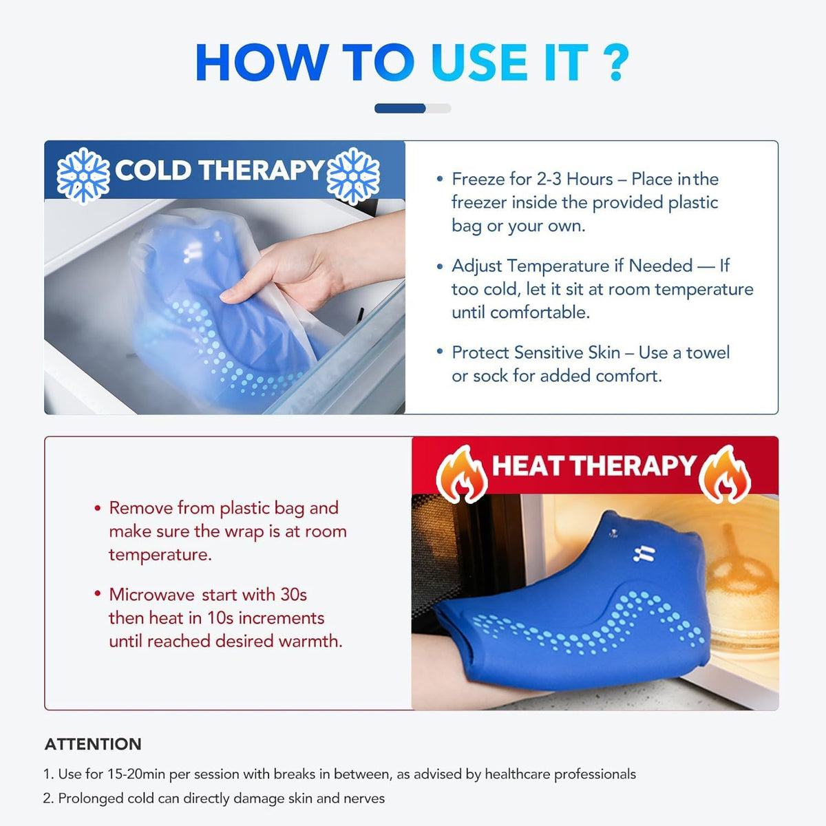 Ankle Ice Pack Wrap, Hands Free for Sprained Ankle & Swelling, XL