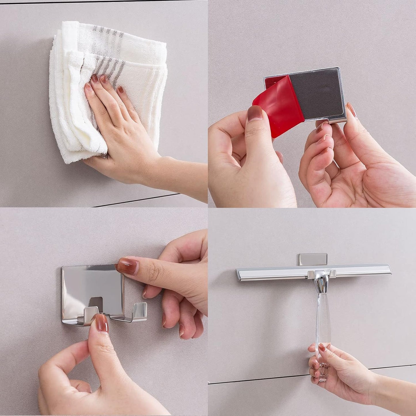 Shower Squeegee for Glass Doors, Squeegee for Shower Glass Door, Window and Car Glass, Mirrors - All-Purpose Stainless Steel Squeegee, 10 Inches and Black