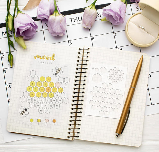 16 Pcs Journal Stencils for Dotted Journals Supplies Happy Planner Stencils