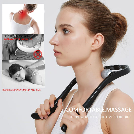Neck Massager for Pain Relief Deep Tissue Self Trigger Point Shiatsu Shoulder & Back Massager for Neck, Shoulders, Legs, Home/Office Use