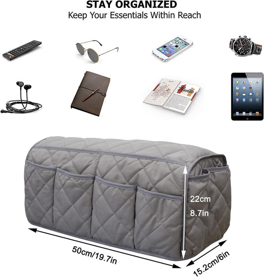 Armchair Caddy,Non Slip Recliner Organizer,Waterproof Sofa Armrest Organizer, Remote Control Holder for Recliner.Chair Arm Organizer with 14 Pockets for TV Remote, Phone, Magazine