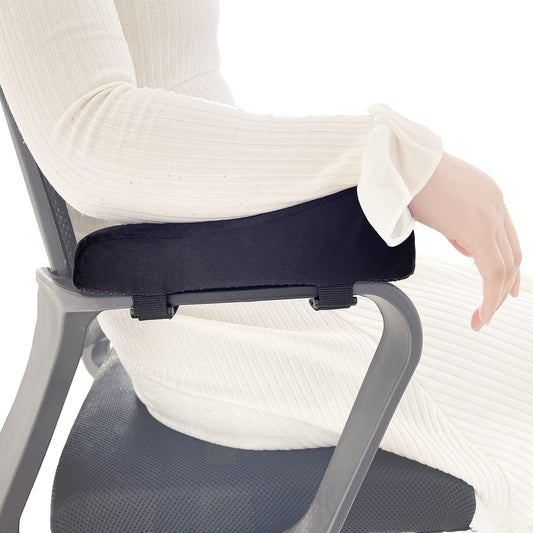 Easy-You Office Chair Armrest Covers, Set of 2 Comfortable Armrest Elbow Pillow (2 Black Armrest Pillow)