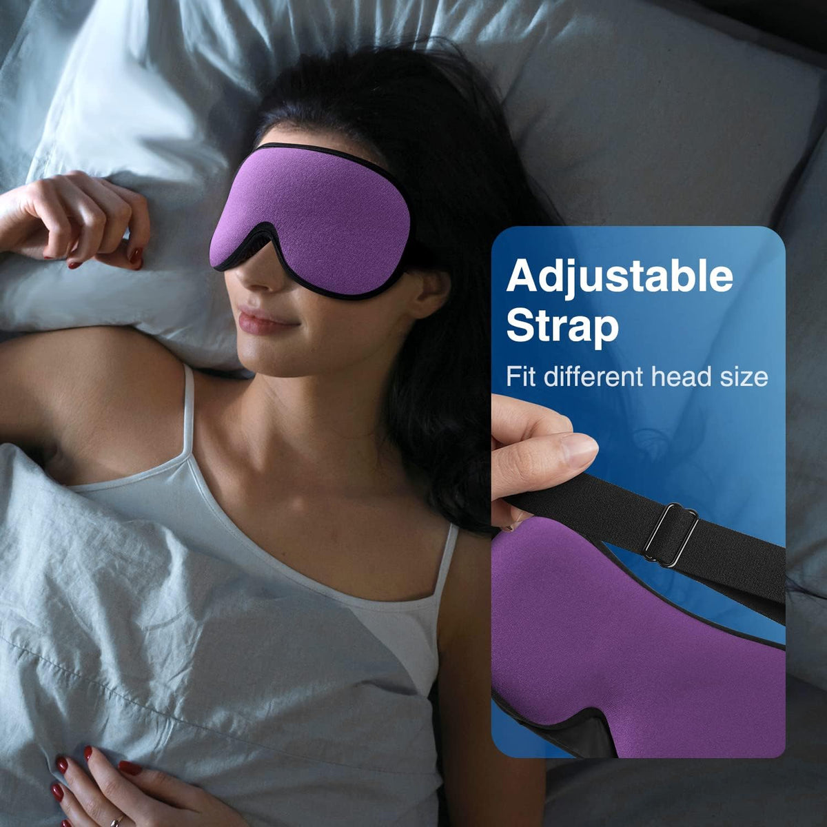 YFONG Weighted Sleep Mask for Women Men, 3D Light Blocking Eye Mask, Black