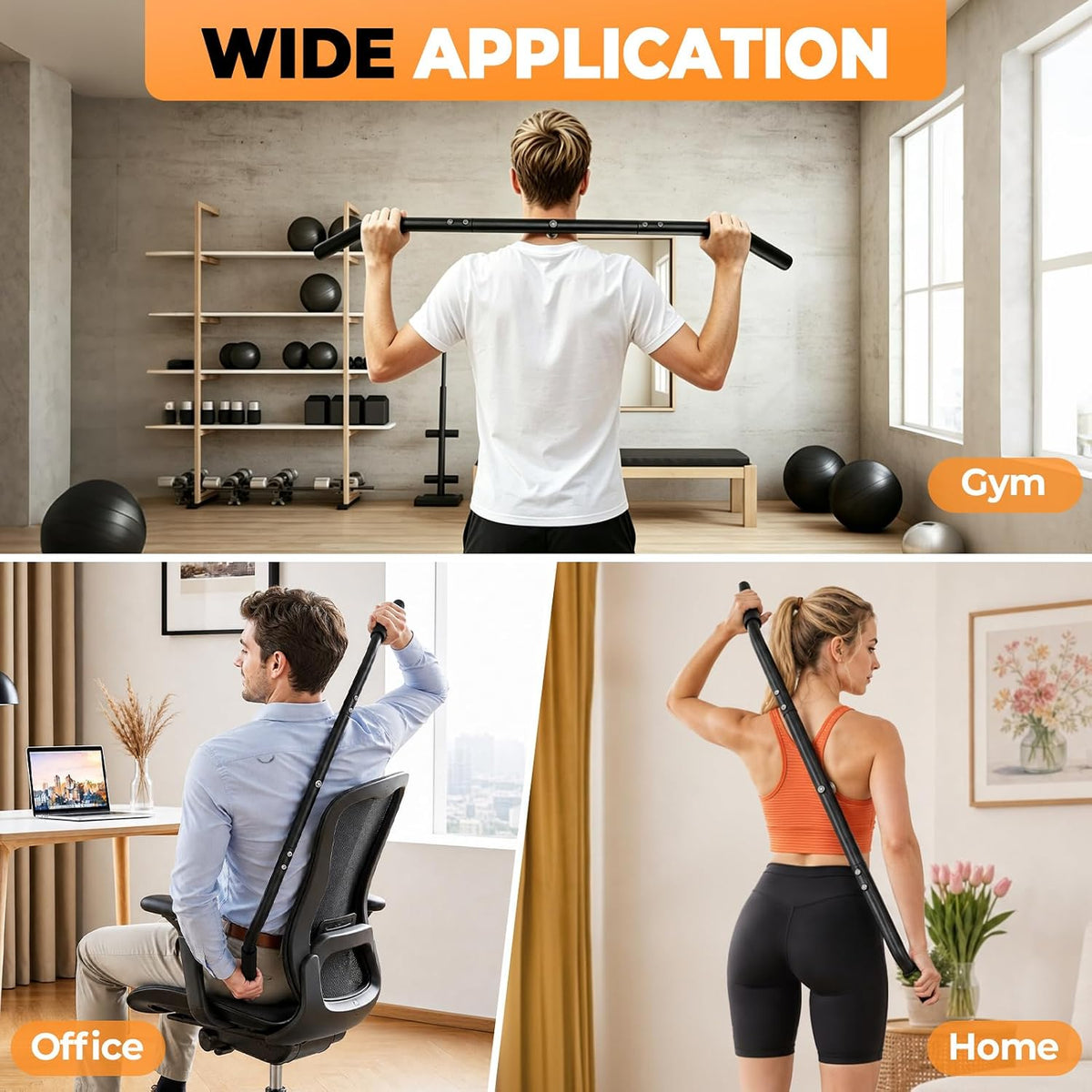 Trigger Point Massage Tool, Handheld Back and Neck Massager Cane for Pain Relief Deep Tissue Metal Self Massage Tools