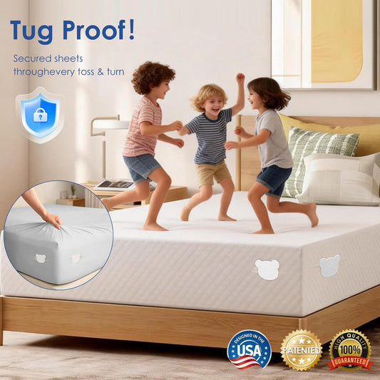 Patented Bed Sheet Holders ABS Lock System for Fitted Sheets Secure Clips