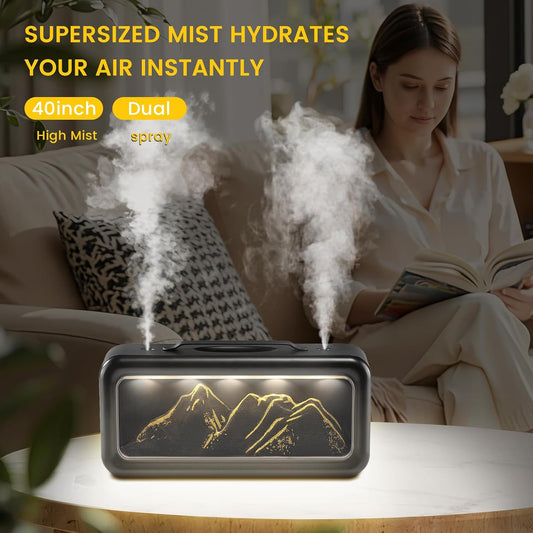 HEEYCEM Humidifiers for Bedroom, 600ml Cool Mist Humidifier with Night Light, 23dB Quiet Operation, Mini Baby Humidifier,for Bedroom, Nursery, Office, Plants(Wood Grain)