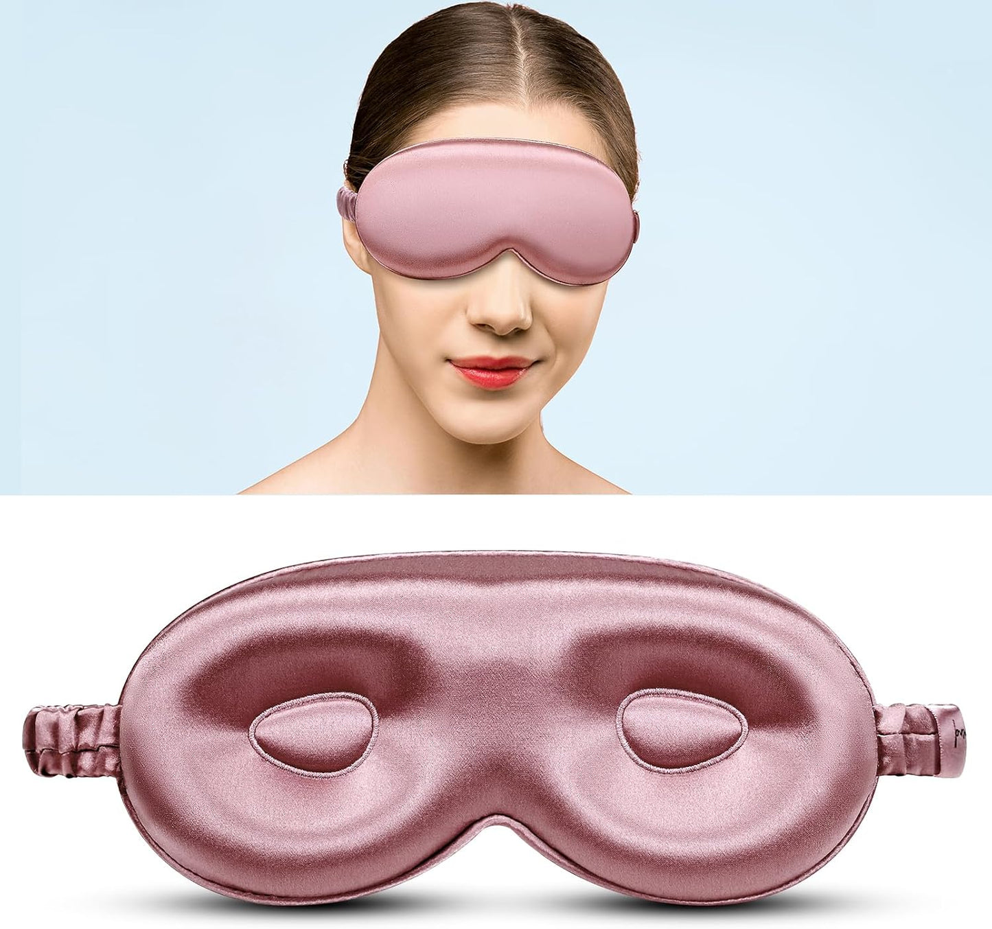 Silk Eye mask for Sleeping 3D Anti Wrinkle Skin Friendly Black Out Dusty Rose
