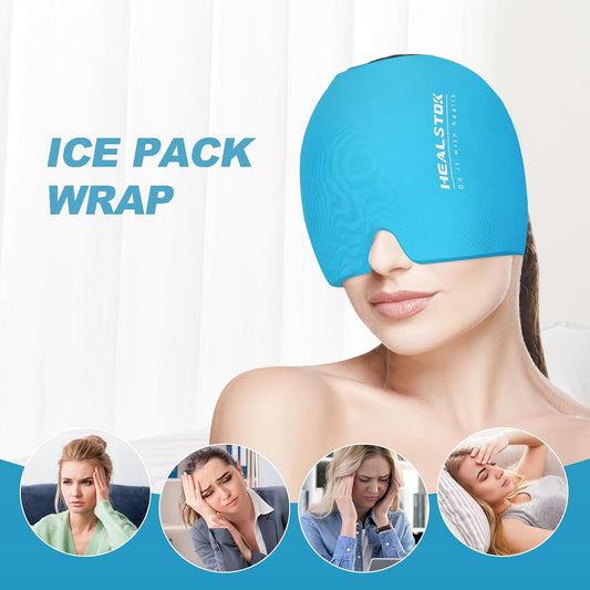 Cold Hat, Ice Cap, Cold/Hot Therapy Reusable Ice Head Wrap, Grey | 360°Compression Flexible Ice Pack Head Wrap, Cold Head Wrap, Migraine Relief Cap, Ice Head Wrap for Stress, Puffy Eyes