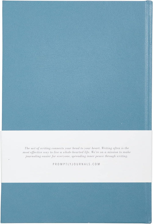 Promptly Journals, Blank Journal: THINK/BELIEVE/FEEL (Dusty Blue, Leatherette) | Layflat Notebook | Ruled Journal | Journal Notebook | Gifts for Women and Men