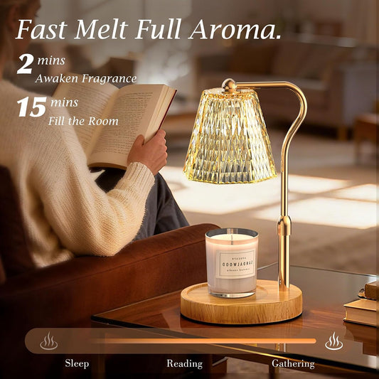 Candle Warmer Lamp with Timer Dimmable Gifts for Women, Adjustable Height Wax Warmer Lamp for Scented Candles, House Warming Gifts for New Home Modern Farmhouse Decor