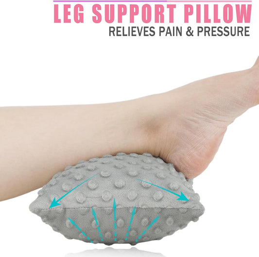 Soft Knee Pillow Leg Pillows 11" x 7.8" Small Hip Support Pillows Between Legs for Side Sleepers Sciatica Joints Pain Relief Machine Washable Post Surgery Cushion Gifts, Minky Dot Light Gray