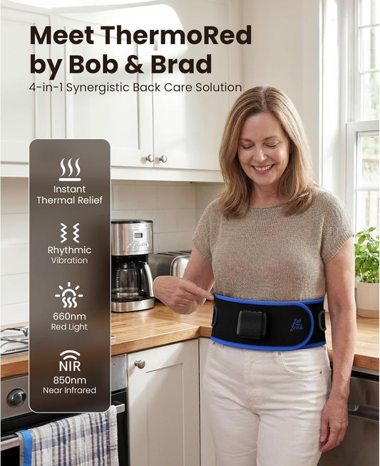 BOB AND BRAD ThermoRed Cordless Heating Pad for Lower Back with Red Light