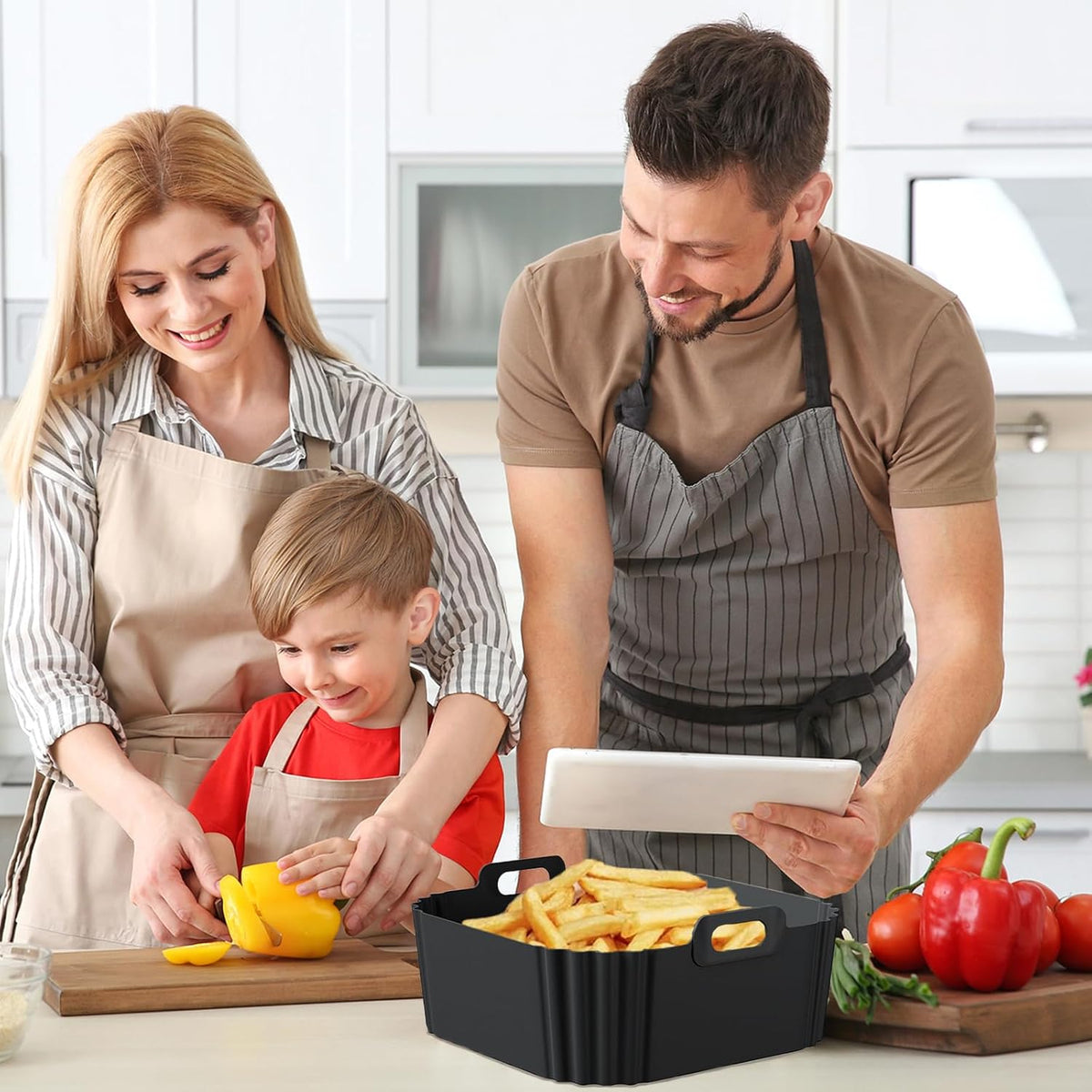 Silicone Air Fryer Liners for Chefman Air Fryer – 6 QT, LYHOLKEER Square Air Fryer Liners Silicone Reusable Basket for Cosori 9-in-1 TurboBlaze Air Fryer 6 Qt
