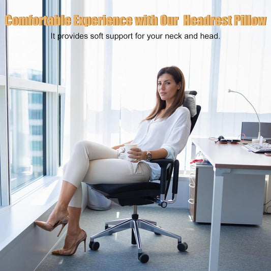 Adjustable Neck Pillow for Recliners & Armchairs: Non-Slip Velvet Cushion for Neck Support & Pain Relief - Ideal for Chairs, Couches, Offices, & Travel - Gray