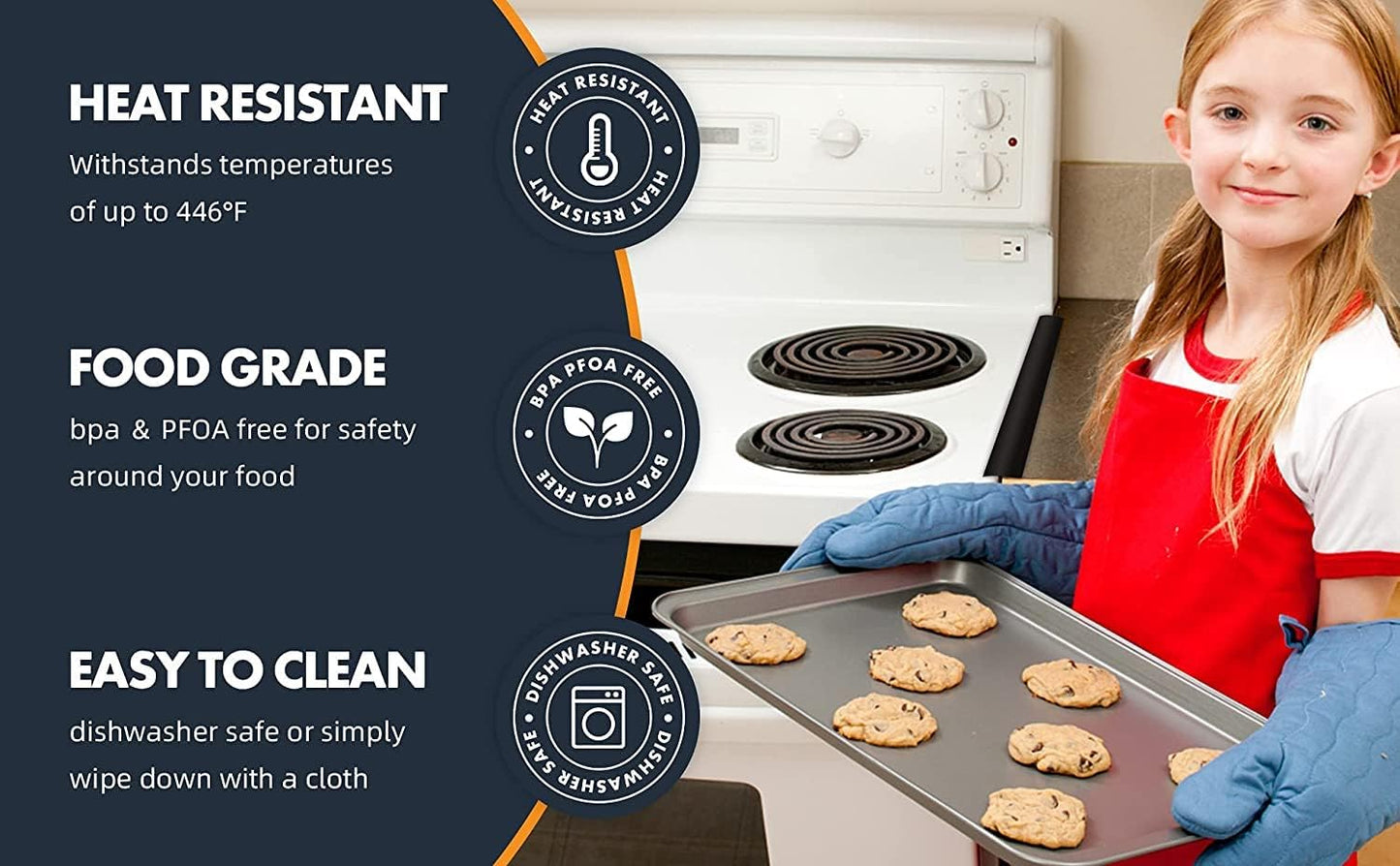 Silicone Kitchen Stove Gap Covers, Kitchen Counter Gap Anti-Slip Non-Tacky Filler Seals Spills Between Counter, Stovetop, Oven, Washer, Heat-Resistant,Set of 2 (21 Inches, Black) by liboyixi