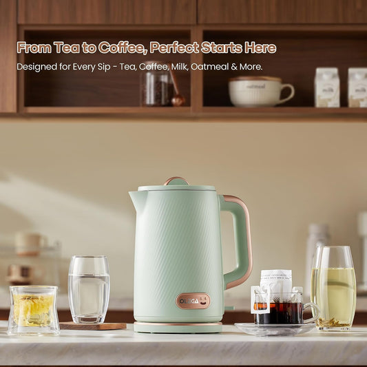 OLEGA Electric Tea Kettle: 1200W Fast Boil Electric Water Kettles 1.5L