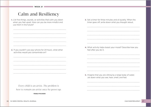 52-Week Mental Health Journal: Guided Prompts and Self-Reflection to Reduce Stress and Improve Well-Being