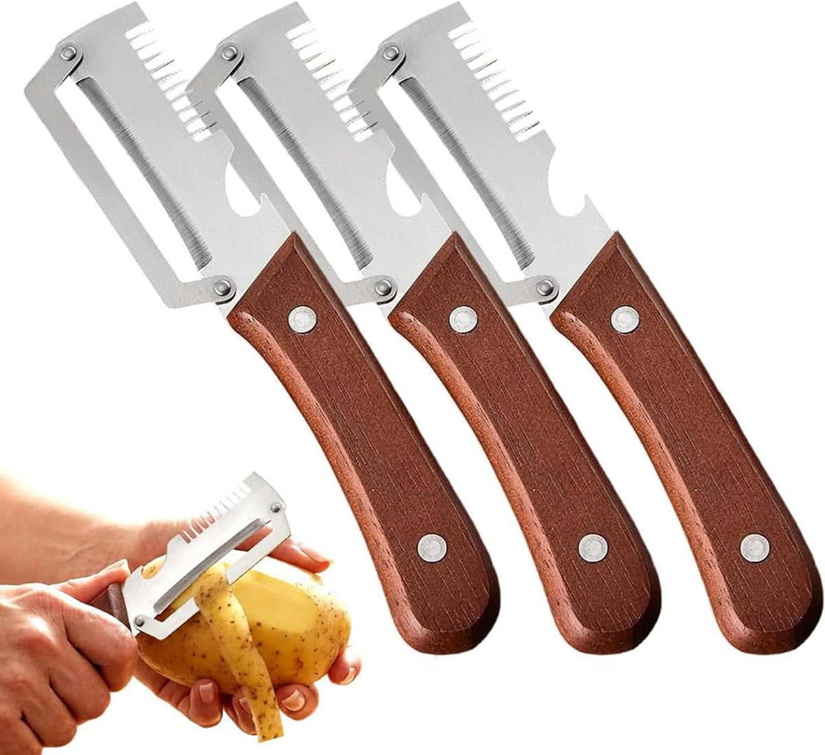 vegetable peeler,3 in 1ultra-sharp stainless steel blade, suitable for peeling fruits and vegetables, with bottle opener