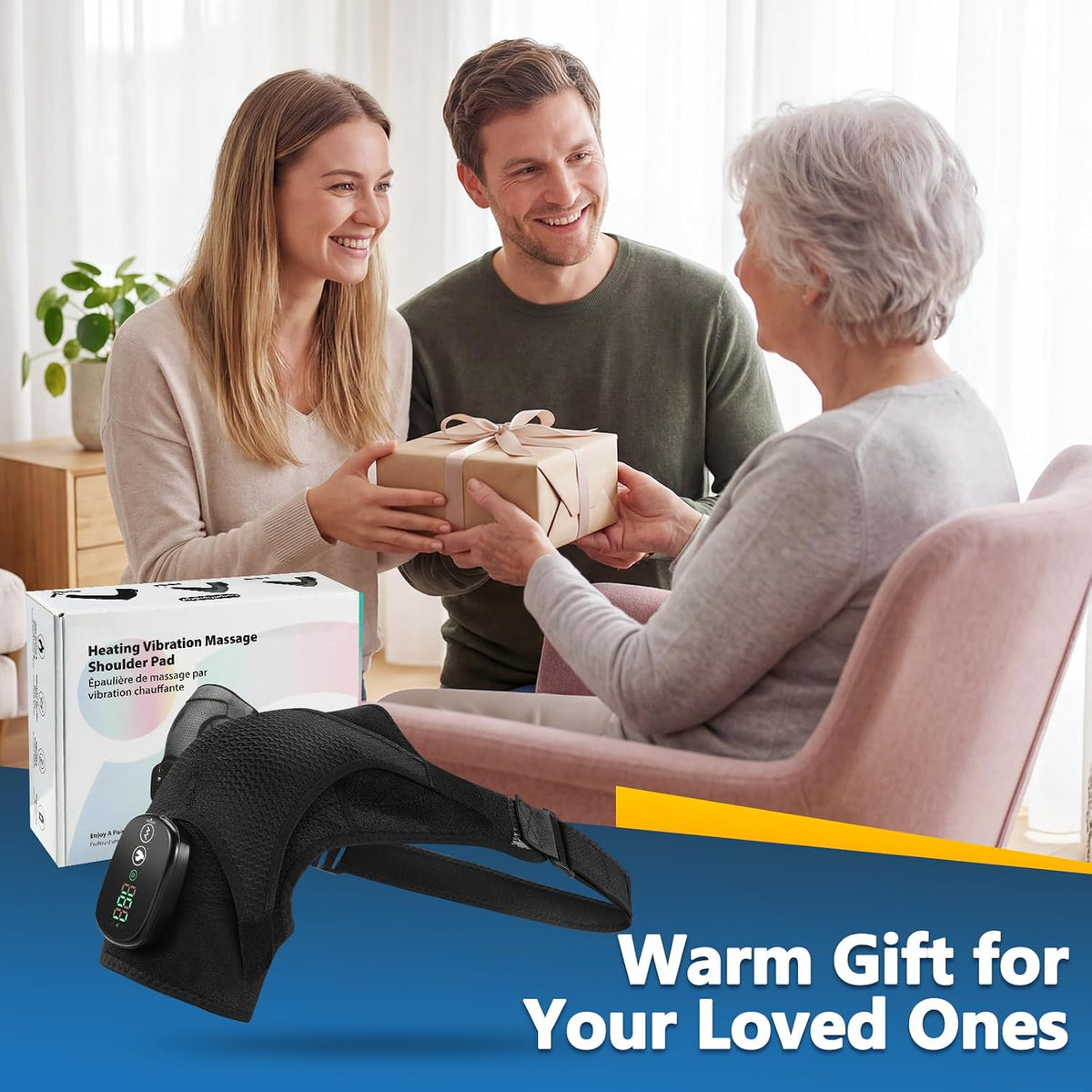 Shoulder Heating Pad & Massager, Shoulder Wrap Brace Massager with Heat