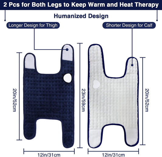 JOBYNA Heating Pad for Neck, Hands-Free Electric Heated Neck Wrap for Pain Relief, 29"×8'' Neck Heat Pad with 8.53ft Power Cord, Auto Shut Off,Size/Temperature/Time Adjustable(Navy)
