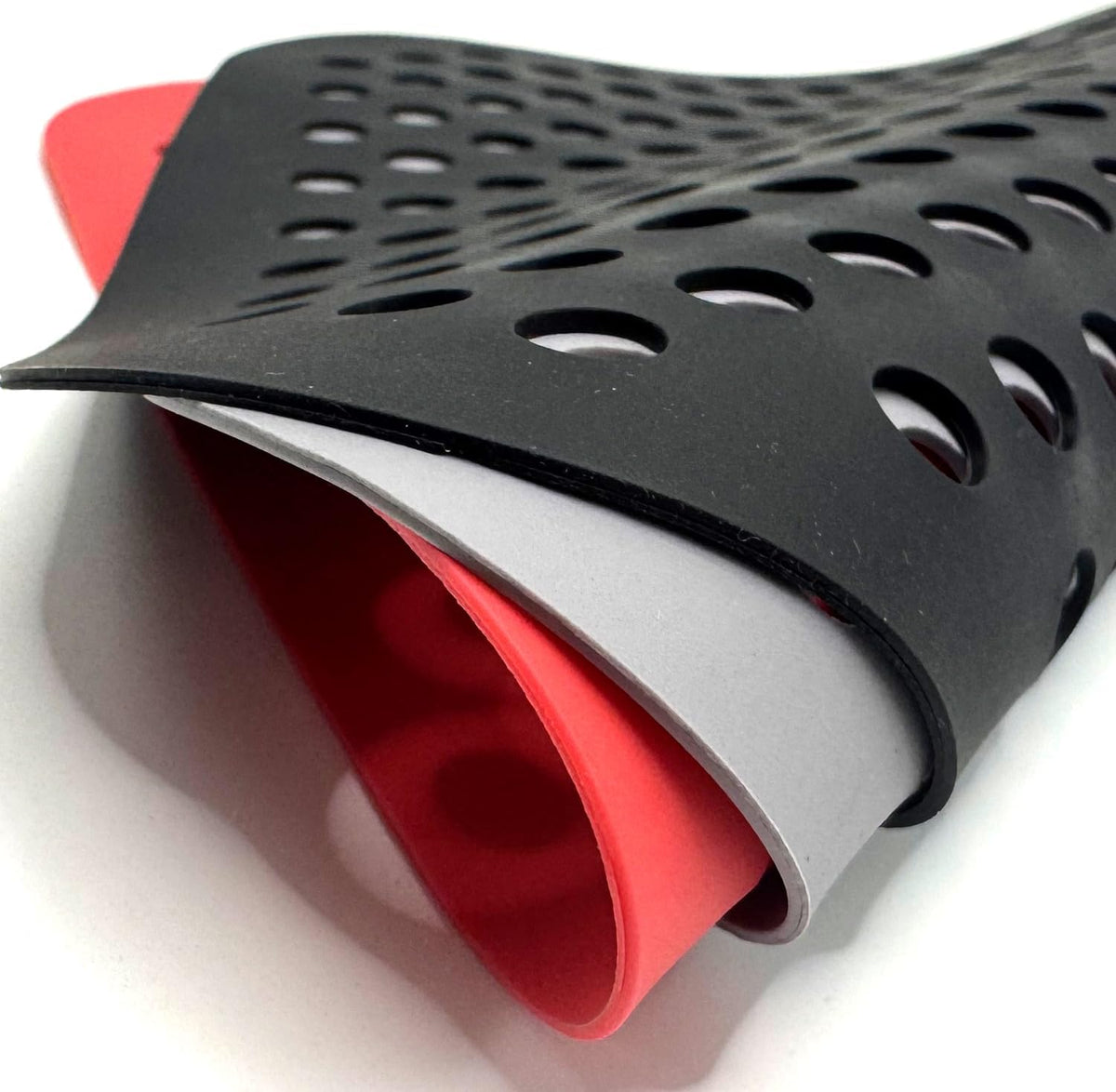 3 Pack 8.5" Reusable Square Silicone Air Fryer Liners Non-Stick, Easy-Clean Accessories Sheet Perfect for Quick Meals (Red&grey&black)