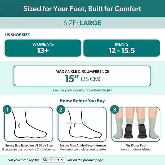BraceAbility Plantar Fasciitis Night Splint Sock - Plantar Fascia Boot for Sleeping, Achilles Tendonitis Relief, Foot Drop, Heel Pain - Planter Facetious Brace for Women and Men - Gray (L)