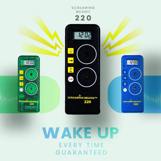 Screaming Meanie 220 Alarm Clock & Time for Deep Sleepers, Black