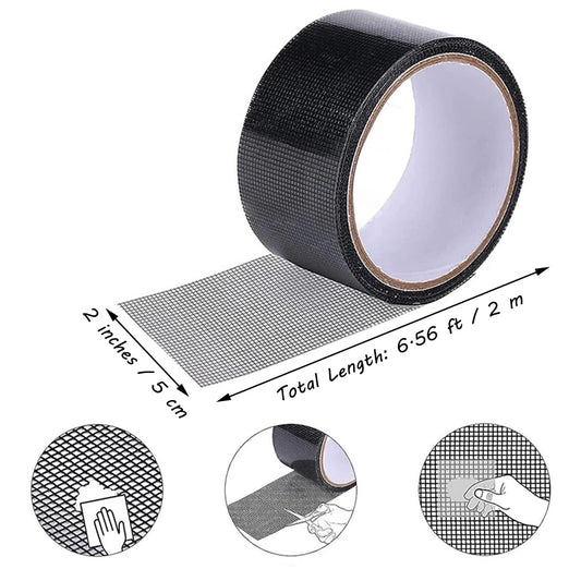 Window Screen Repair Tape Mesh Pacth Tape Strong Adhesive Waterproof 2in x 6.56ft for Windows Door