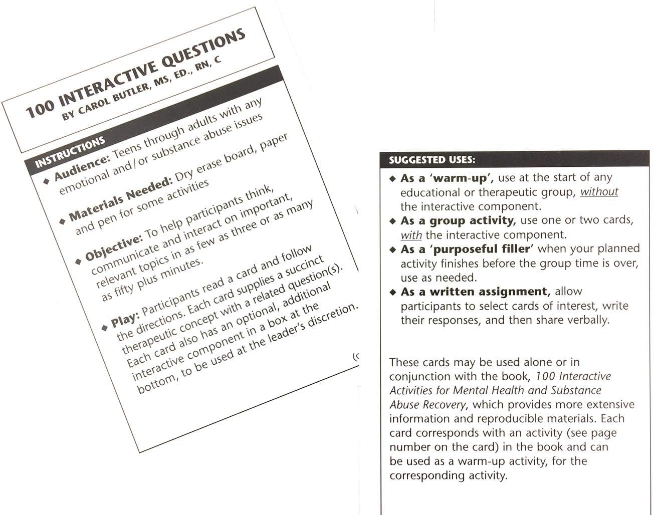 Wellness Reproductions & Publishing 100 Interactive Cards for Mental Health, Substance Abuse Recovery, and Survival Skills